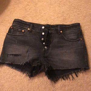 High waisted black Levi Shorts
